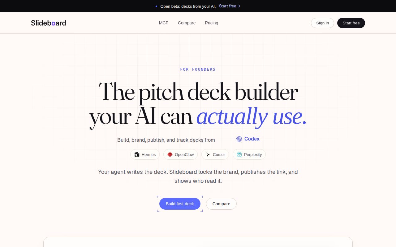 Slideboard homepage